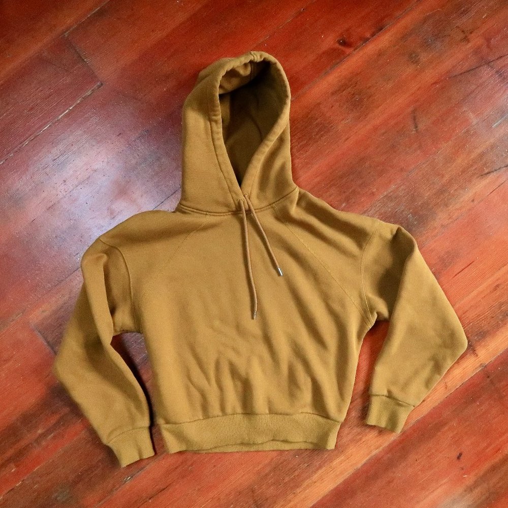 Everlane Mustard Cropped Hoodie S